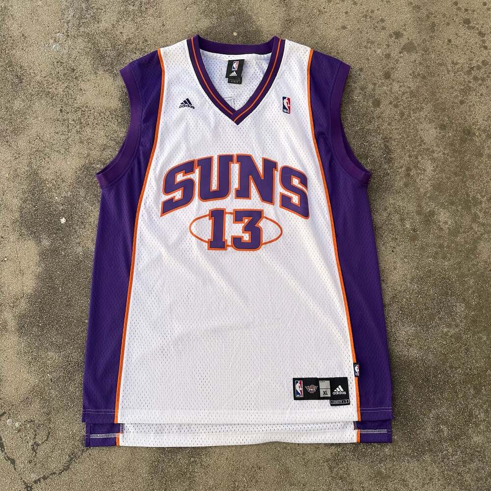 Adidas Steve Nash Phoenix Suns 13 NBA Basketball Jersey White Purple XL